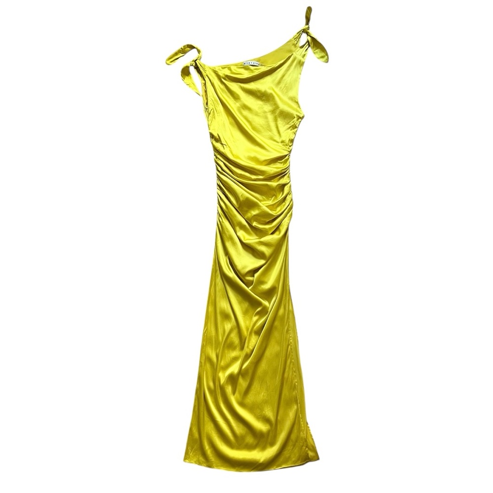 Alice + Olivia Vibrant Yellow Midi Dress Size 2